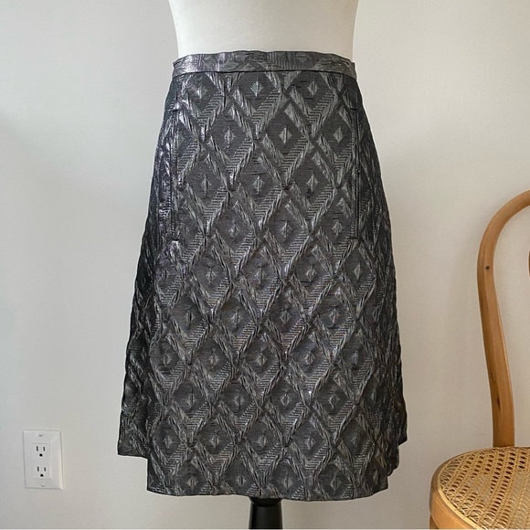 Tevrow + Chase Gun Metal Grey Textured Metallic Skirt - Picture 2 of 7